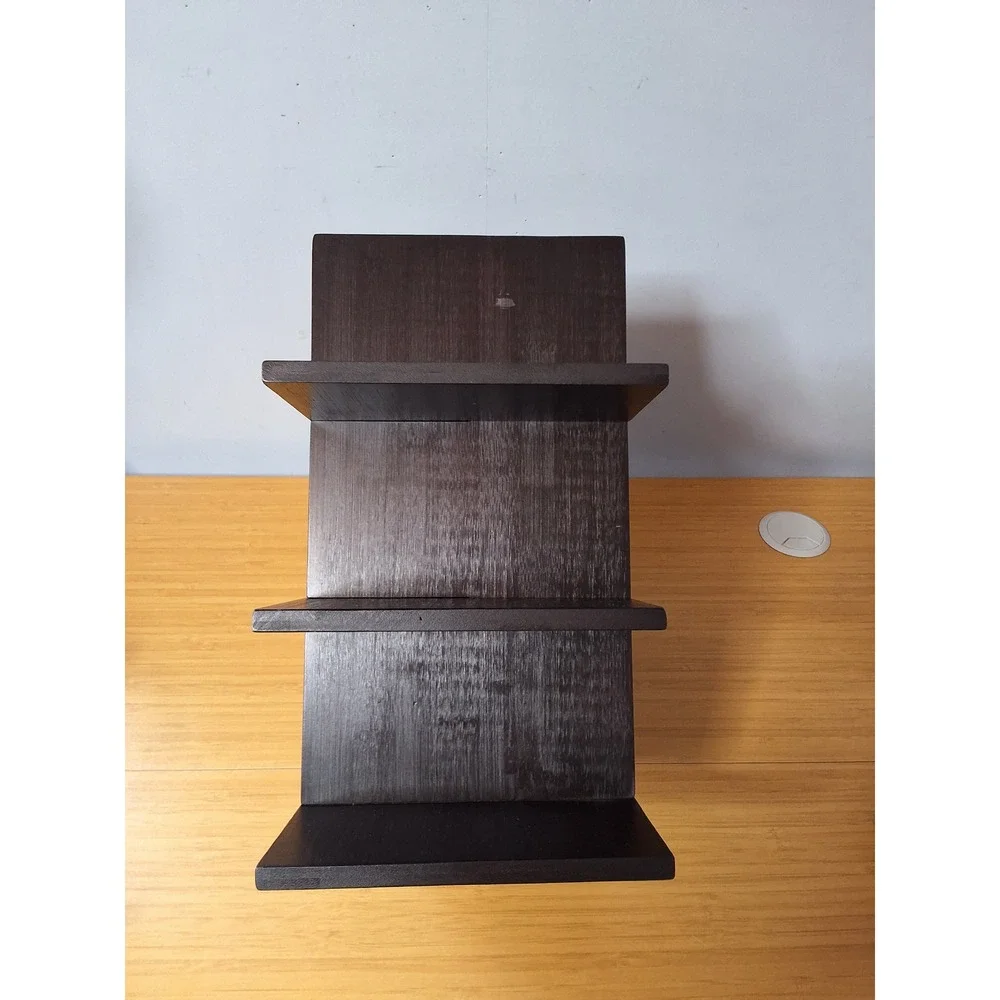 Dark Espresso Wood Wine Rack 8 Countertop Bottle Holder